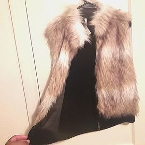 Leo & Nicole Faux Fur Sweater Vest Jacket MO